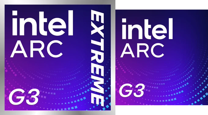 Intel Arc G3 processor badge and family lineup for handheld gaming devices