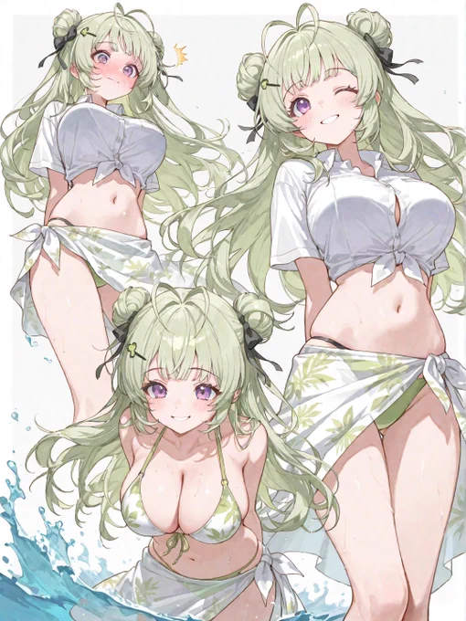 A anime-style character wearing traditional and elegant outfit, standing in a serene outdoor setting. No sensitive or explicit content.
SFW illustration.
