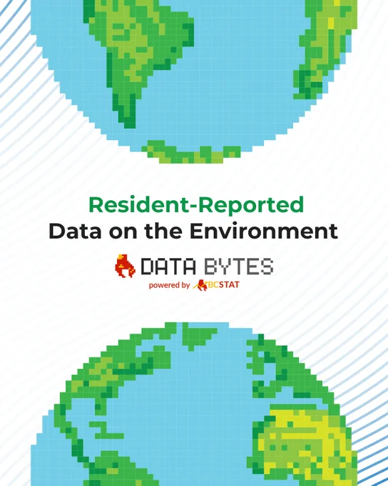 Pixelated earth graphics and text that reads "Resident-Reported Data on the Environment"

Data Bytes, powered by BCSTAT
