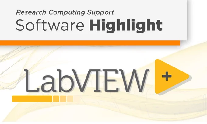 Research Computing Support Software Highlight; LabVIEW logo