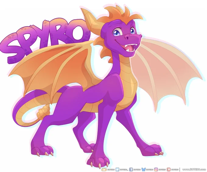 A drawing of Spyro the Dragon inspired by the recent A Realm Beyond announcement 