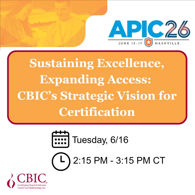 Advertisement for CBIC's educational session at APIC26.