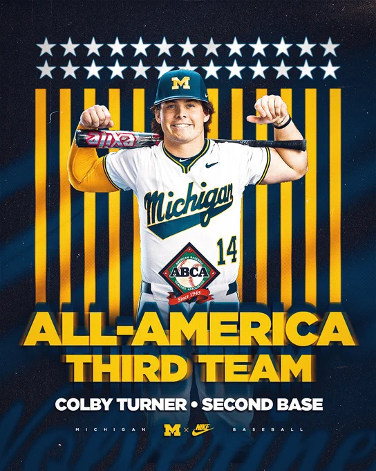 All-American Third Team Graphic for Colby Turner at Second Base from the ABCA