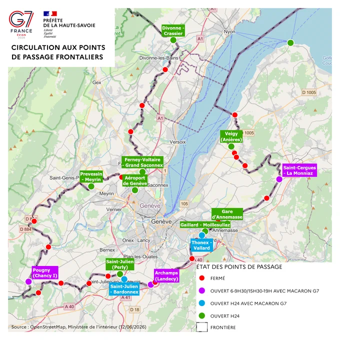  carte d'ouverture des postes de douanes