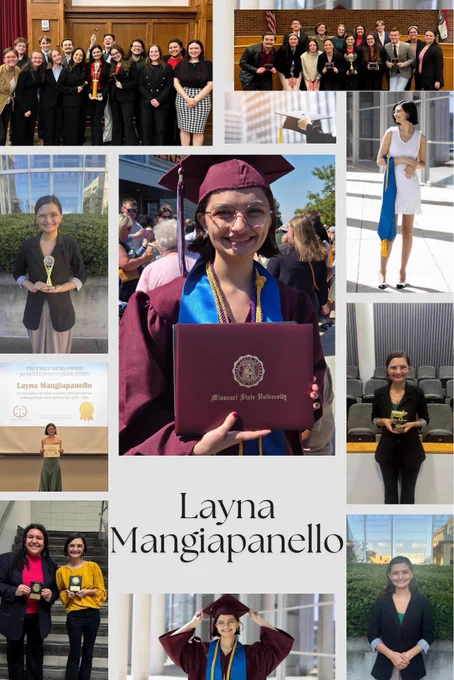 Pictured is Layna Mangiapanello in cap and gown