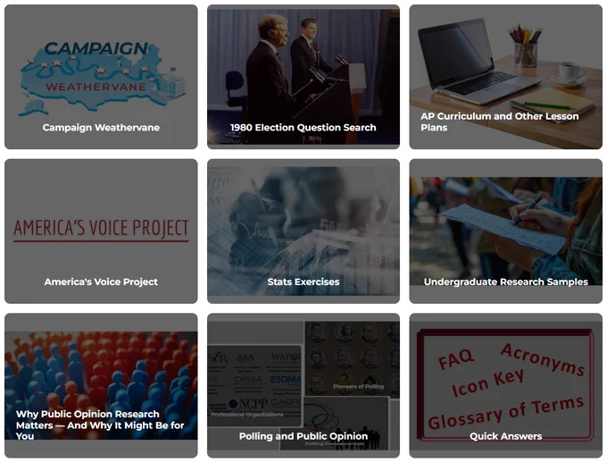 screenshot from classroom materials page of the Roper website