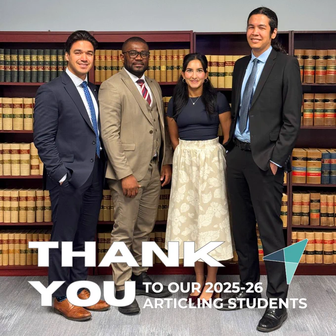 Thank you to our 2025-26 articling students