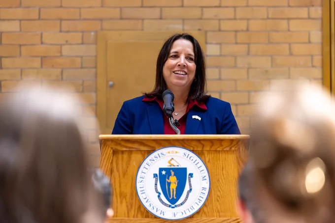Lieutenant Governor Driscoll standing at a podium