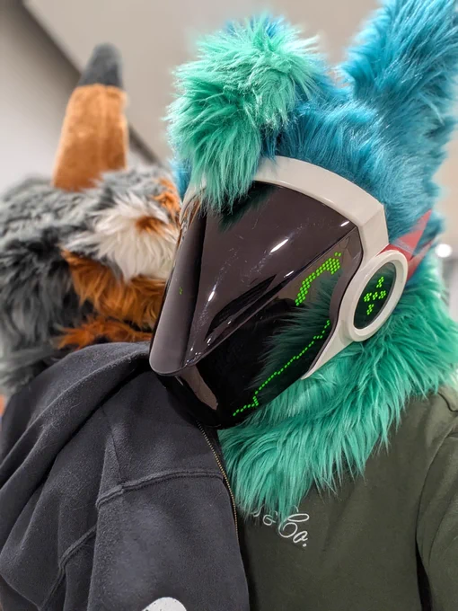 Protogen carrying a fox