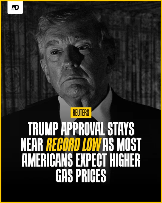 Reuters: Trump approval rating stays near record low as most Americans expect higher has prices