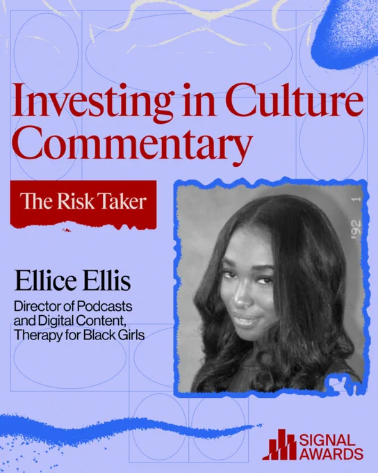 Promotional graphic featuring Ellice Ellis, highlighting her role as Director of Podcasts and Digital Content for Therapy for Black Girls.