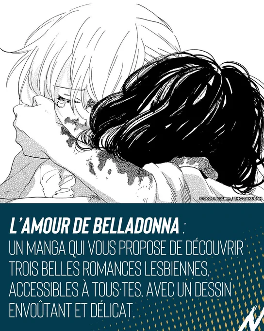Couverture du shojo yuri manga « Belladonna no koibito » de Ruu1mm à paraître à l’été 2026 en français aux éditions naBan

Romance, fantastique, conte, lesbiennes