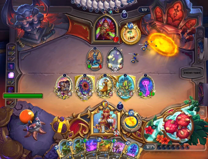 The image shows a larger scammed board than that of the opposing Rogue. That's rare! Oh, and Mecha'Thun fighting Stormwind minions - did I mention I made World First getting him? No? Well, then you should read my timeline!