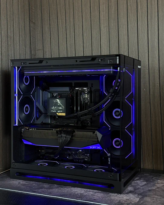 Ryzen 7 7800X3D
XFX RX 9070 XT Mercury 16GB OC 
Gigabyte X870 Eagle WiFi 7 
DDR5 32GB G.Skill 6000mhz cl36 
4TB WD Blue   1TB X16 
Thermalright Mjolnir Vision 360mm
Corsair RM850E 
Majesty Falcon