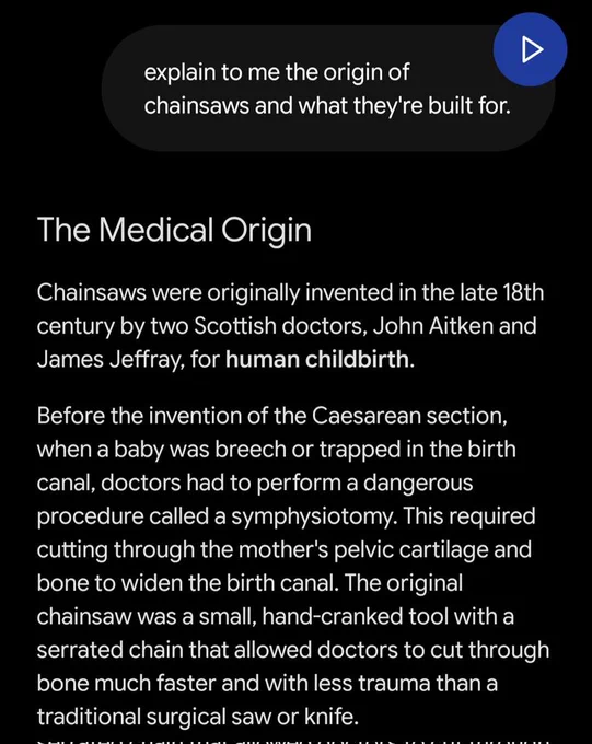Information on the horrific origin on chainsaws