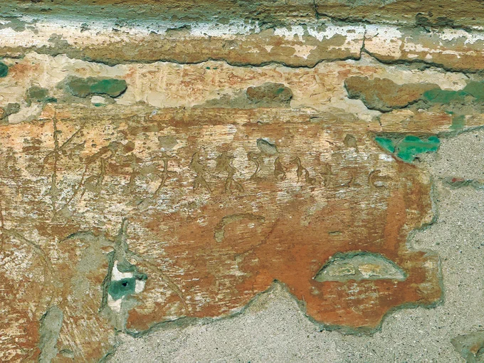 Graffiti in Egyptian tomb (📸 Ingo Strauch; Timothée Sassolas)