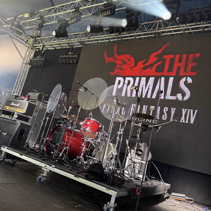 The stage setup for The Primals at Download Festival.