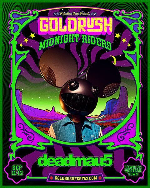 When Deadmau5 takes over Goldrush Festival 2026, expect the unexpected. Arizona is set for a night of iconic sounds, unforgettable visuals, and a crowd moving as one under the desert sky. This is the kind of set you don't watch on your phone later. You need to be there. 🎧🔥🌵
