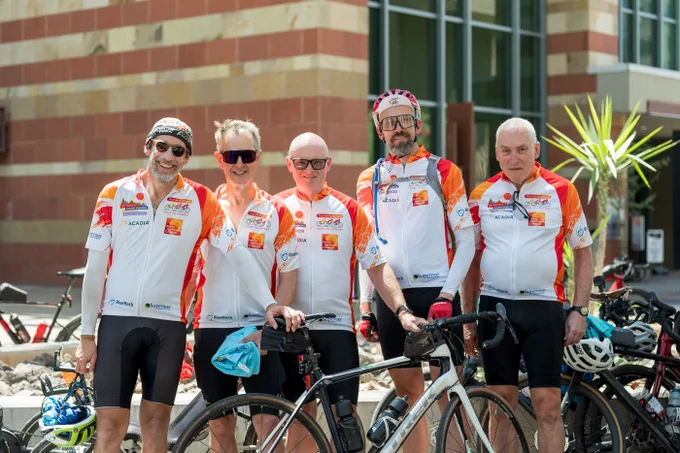 Group shot of cyclists