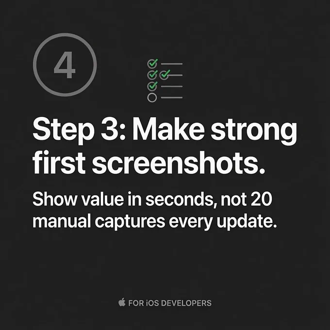 Stop manual screenshot work. Strong first images boost ratings and installs.
