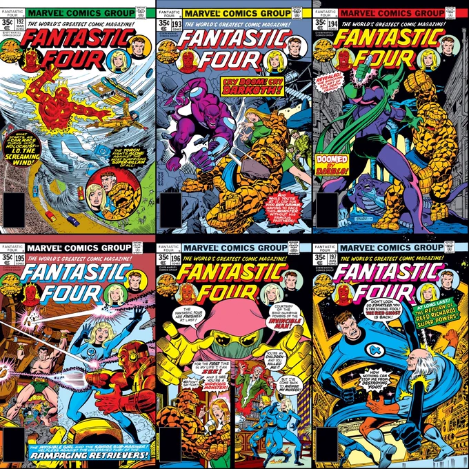 Fantastic Four #192-197 cover dated March-August 1978.