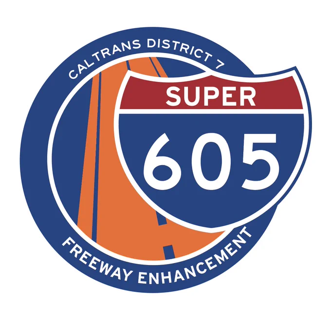 Super 605 freeway project logo. 