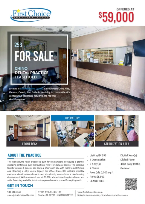 253 Pomona - Los Angeles Dental Practice for Sale