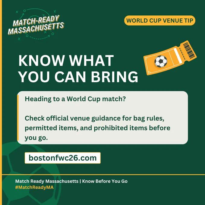 Check official venue guidance for bag rules, permitted items, and prohibited items before you go