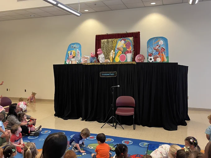 Puppet show for children at recreation center.