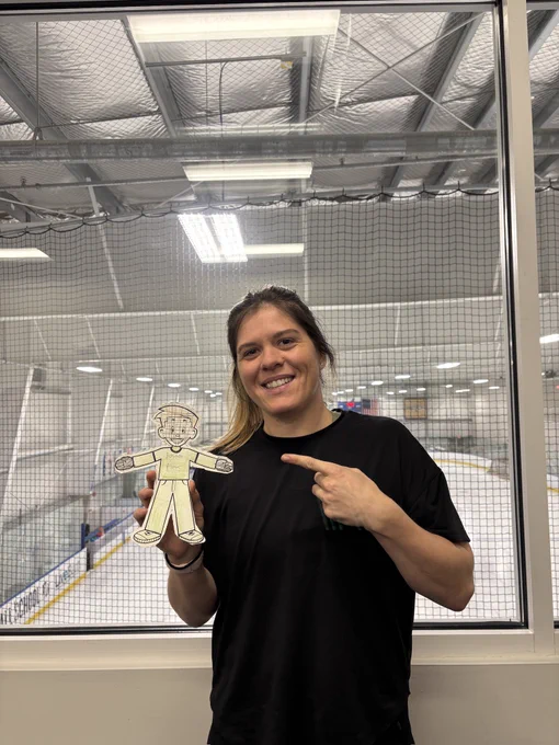 Hannah Brandt with her flat Stanley.