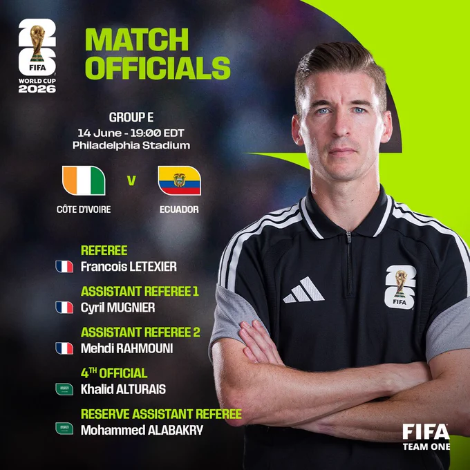 The match officials for match 9 of FIFA World Cup 2026