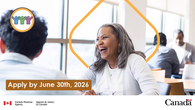 A smiling volunteer with the text: "Apply by June 30th, 2026".