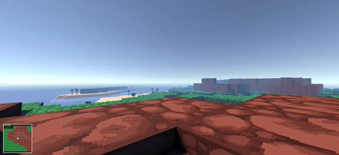 A view from a low poly cliff area in a forthcoming first person RPG