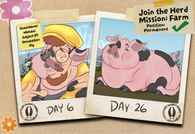 Oink Oink!🐖✨💕
Thank you so much to @/zai on FA for volunteering to Join the #Farm! 🌾

#TF #Transformation #Pig #TFEveryDay #TGTF