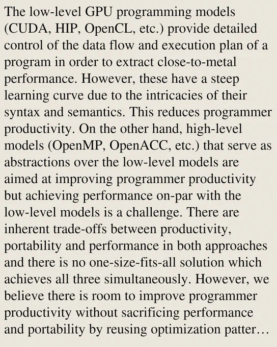 The low-level GPU programming models (CUDA, HIP, OpenCL, etc.) provide detailed control of the data flow and execution plan of a program in order to extract close-to-metal performance. However, these have a steep learning curve due to the intricacies of their syntax and semantics. This reduces programmer productivity. On the other hand, high-level models (OpenMP, OpenACC, etc.) that serve as abstractions over the low-level models are aimed at improving programmer productivity but achieving performance on-par with the low-level models is a challenge. There are inherent trade-offs between productivity, portability and performance in both approaches and there is no one-size-fits-all solution which achieves all three simultaneously. However, we believe there is room to improve programmer productivity without sacrificing performance and portability by reusing optimization patterns specific to a given domain. To this end, we propose nomp: a framework for building domain specific compilers. n