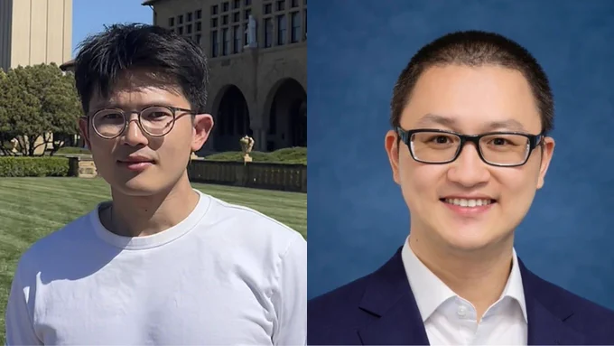 PhD student Wei Cao and Assistant Professor Yaoyao Liu 