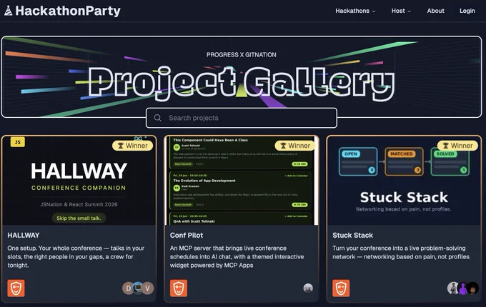 Hackathon winners: Hallway, Conf Pilot, Stuck Stack