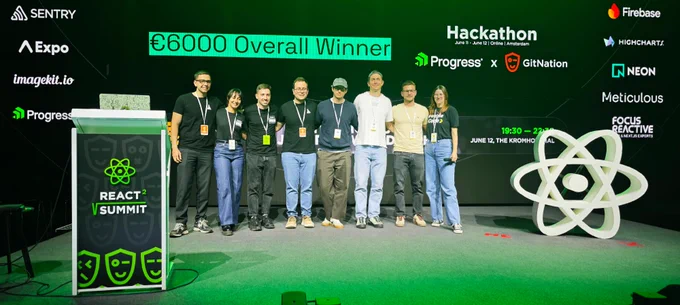 People on stage at React Summit