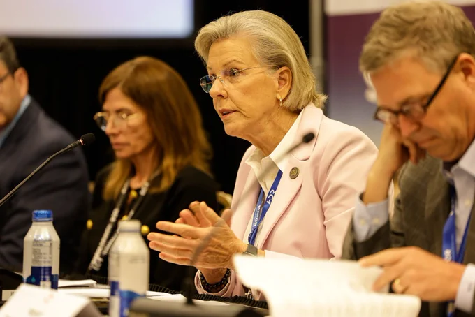 Tampa Mayor Jane Castor speaks about her city’s enforcement efforts against illegal vape shops (photo credit: U.S. Conference of Mayors)