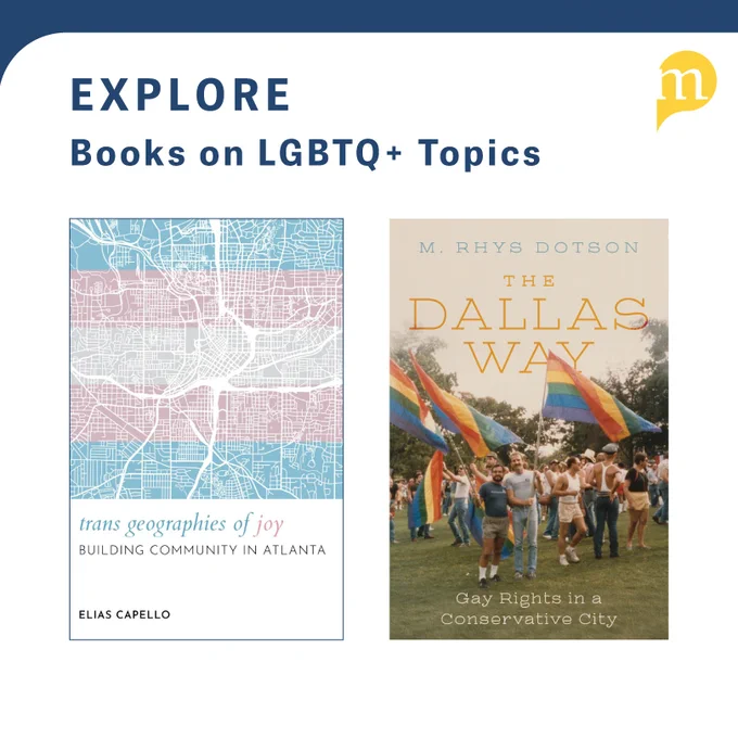 The books "The Dallas Way" and "Trans Geographies of Joy" on a white background.