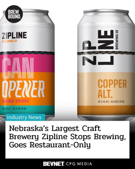 Nebraska’s Largest Craft Brewery Zipline Ceases Brewing, Shifts to Restaurant Model