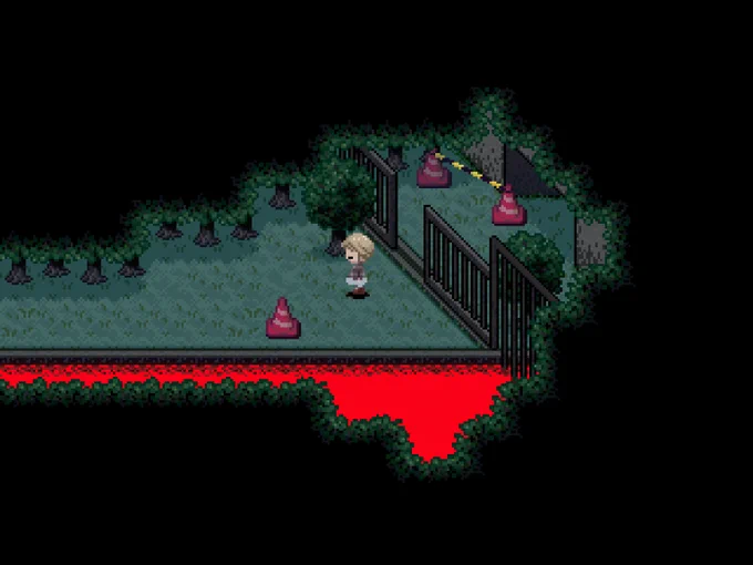 fangame: Yume 2kki (2007) location: wooded lakeside a