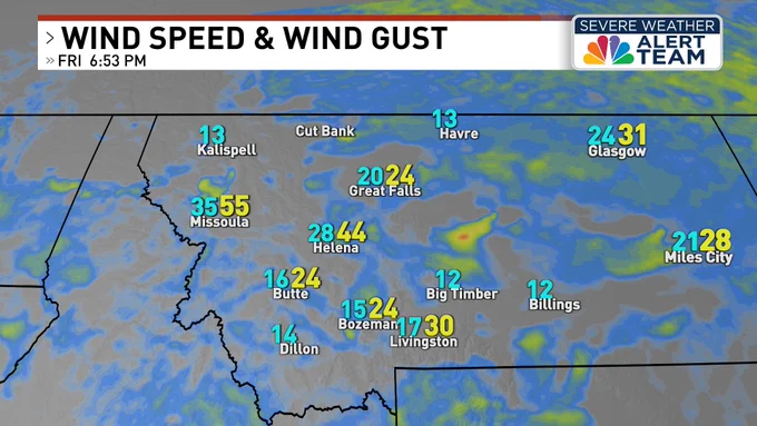 The cold front has arrived in the Missoula Valley. At the airport, a gust of 55 mph was recently recorded! These are the kinds of gusts that may follow with the front as it moves south into the northern Bitterroot Valley and further east down I-90.

Radar: www.nbcmontana.com/weather