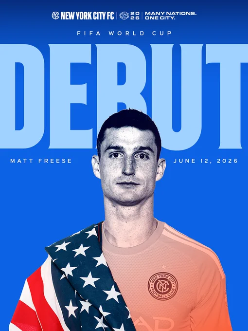 Graphic celebrating Matt Freese's World Cup debut