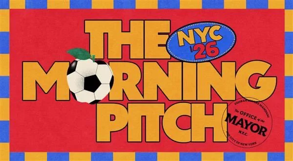 Yellow text on a red background that reads: The Morning Pitch.