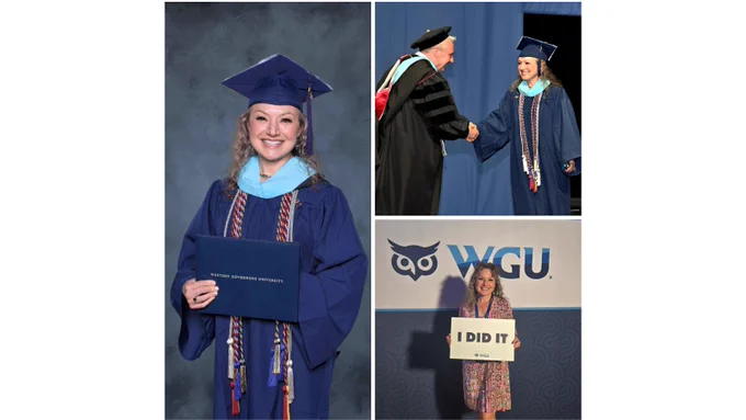 Robyn Hurst receiving diploma