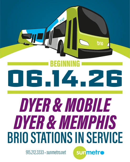 Beginning 06.14.26 Dyer & Mobile, Dyer & Memphis Brio stations in service