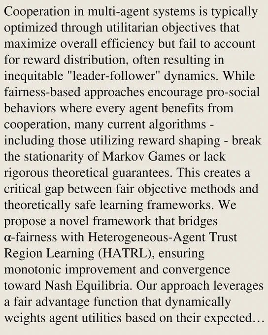 Cooperation in multi-agent systems is typically optimized through utilitarian objectives that maximize overall efficiency but fail to account for reward distribution, often resulting in inequitable "leader-follower" dynamics. While fairness-based approaches encourage pro-social behaviors where every agent benefits from cooperation, many current algorithms - including those utilizing reward shaping - break the stationarity of Markov Games or lack rigorous theoretical guarantees. This creates a critical gap between fair objective methods and theoretically safe learning frameworks. We propose a novel framework that bridges α-fairness with Heterogeneous-Agent Trust Region Learning (HATRL), ensuring monotonic improvement and convergence toward Nash Equilibria. Our approach leverages a fair advantage function that dynamically weights agent utilities based on their expected returns, allowing the global objective to transition from purely utilitarian efficiency to α-fairness welfare based on t