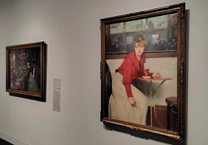 （右）ラモン・カザス《マドレーヌ》1892年　油彩、カンヴァス　ムンサラット美術館 Museu de Montserrat. Donated by J. Sala Ardiz.