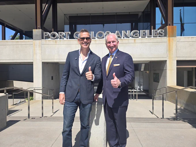 U.S. Department of Transportation Secretary Sean P. Duffy and Port of Los Angeles Executive Director Gene Seroka 